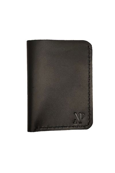 Natty Pell Natty Pell slim wallet made of genuine leather, handmade, hand-sewn, black