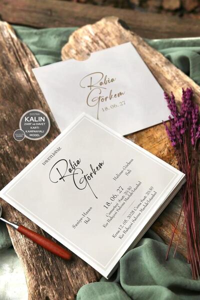 Linvito Kampanyalı Düğün, Nikah, Nişan Davetiyesi (50 Adet)