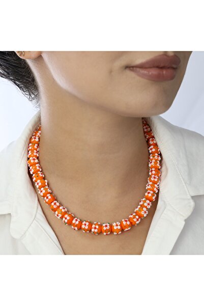 GÜNEBAKAN AKSESUAR قلادة زجاجية مصنوعة يدويًا