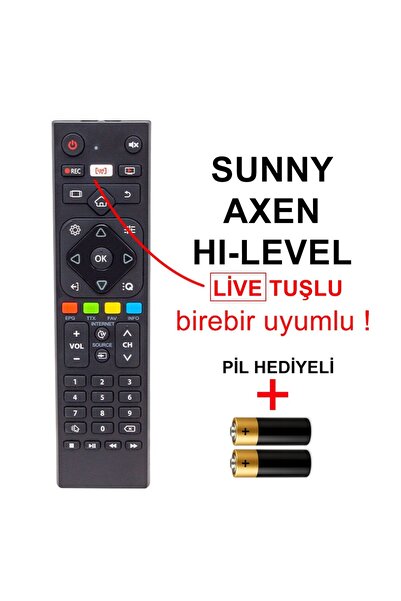 Sunny Axen Hi-Level Android TV-live tuşlu uzaktan kumanda