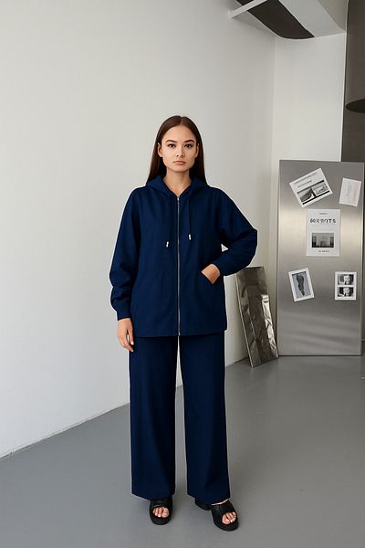 Ahsenbutik Women's Zippered Hooded Casual Model Summer Suit