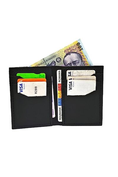 Natty Pell - Slim Men's Wallet in Genuine Black Leather
