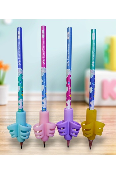Faber Castell Unicorn Kurşun Kalem Kolay Ve Düzgün Kalem Tutma Aparatları Set...
