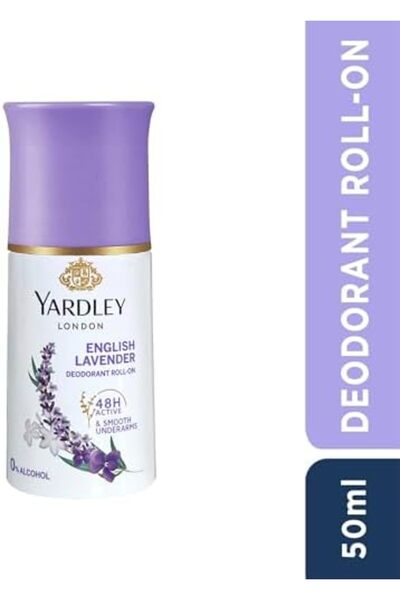 YARDLEY English Lavender Roll-On, Anti-Perspirant, Floral Fresh Fragrance, All Day Sweat Protection,