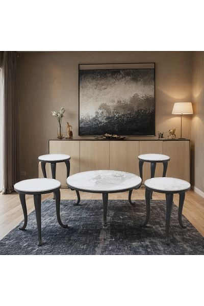 Ch 5-piece ceramic tea table set
