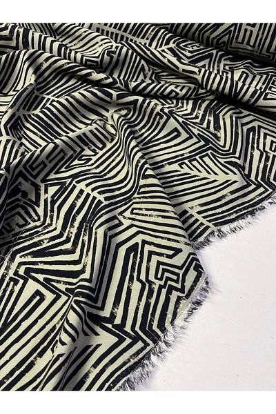 Kumaş sever Ethnic Drawing Patterned Viscose Fabric by the Meter Double Size Dress Skirt Tunic Outerwear
