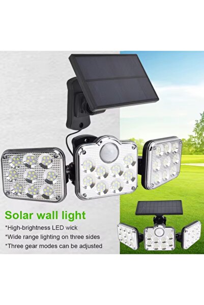 BLUE SİDE KUMANDALI 138 LED Güneş Enerjili Bahçe Aydınlatma Lambası Hareket S...