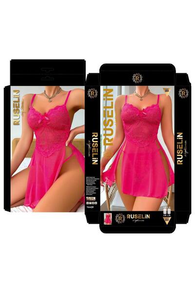 Modaley Giyim فستان نوم نسائي أنيق بتفاصيل دانتيل باللون الوردي