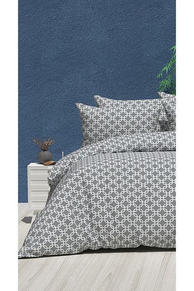 DENİZLİ ÇEYİZ Single Sheet Elastic Duvet Cover Chain Pattern