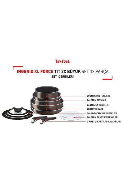 TEFAL Ingenio XL Force Titanium 2X Large Set 12 Pieces