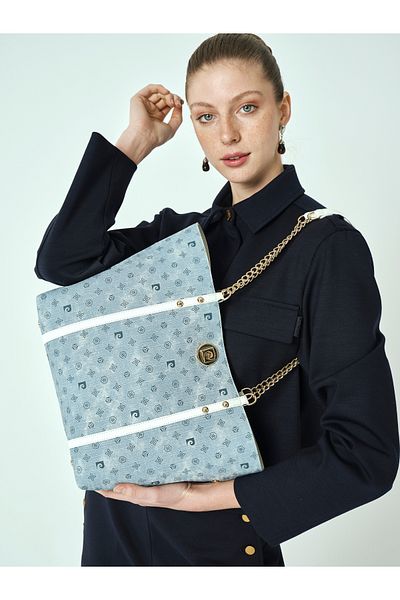Pierre Cardin Geantă de umăr pentru femei Blue Monogram 05PO25Y2049