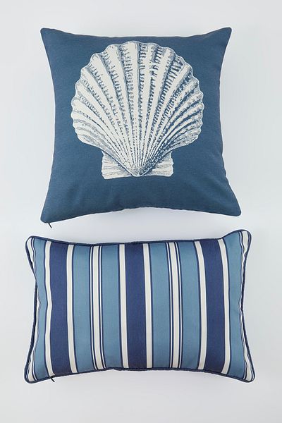 Trendyol Collection 2-Piece Marine Seashell 45X45Cm & Striped 30X50Cm Throw Pillow Cover Tphss25Kkk00013