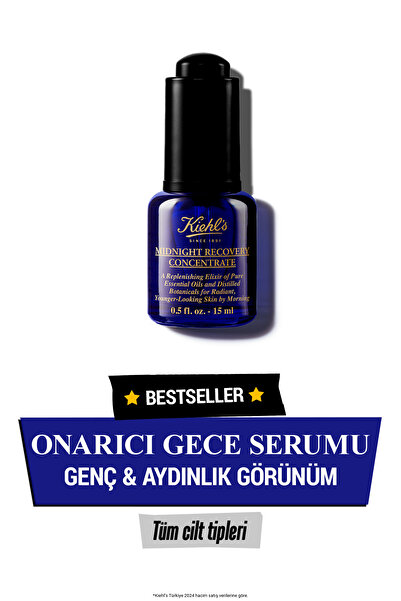Kiehl's Midnight Recovery Cildi Onaran ve Aydınlık Görünüm veren Gece Serumu 15 ml