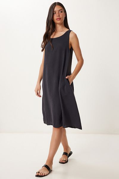 Happiness İstanbul Women's Black Sleeveless Basic Modal Dress Pb00050