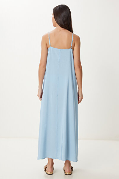 Happiness İstanbul Kadın Gök Mavi Askılı Basic Yazlık Modal Elbise FN03474