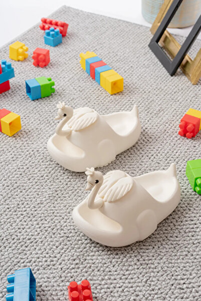 Slipcat Çocuk Sevimli Kuğu Ve Dinazor Figürlü Kaymaz Terlik Banyo Plaj Havuz Balkon Terliği Unisex