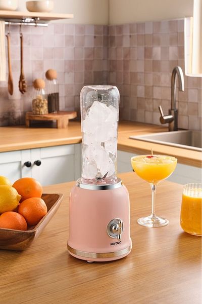 Karaca Pink Retro Personal Person Smoothie Blender