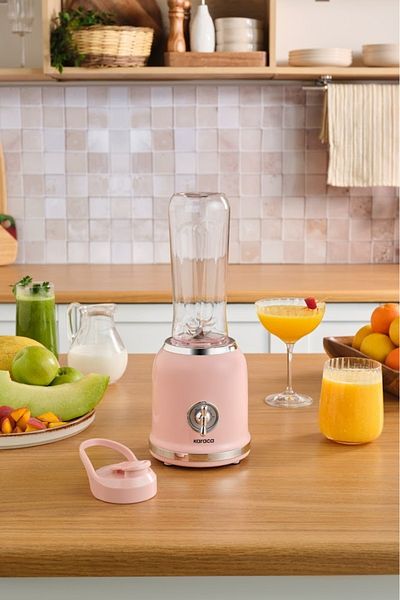 Karaca Pink Retro Personal Person Smoothie Blender