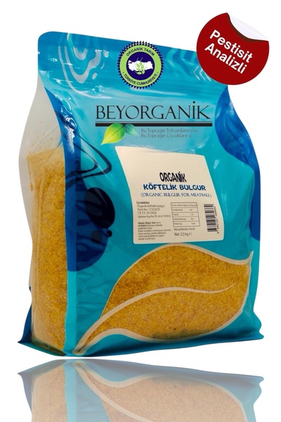 BEYORGANİK Organik Köftelik Bulgur 2,5kg (PESTİSİT VE AFLATOKSİN ANALİZLİ)