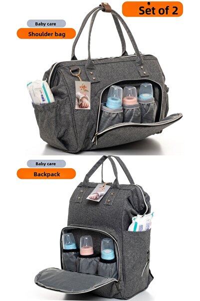 Sahra مجموعة من حقيبتين للعناية بالطفل - حقيبة كتف وحقيبة ظهر