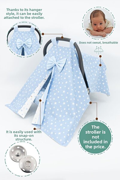 mordesign Orthopedic 100% Cotton Stroller Cushion with Waist Support - Set of 3: Cover, Sheet and Stars Series