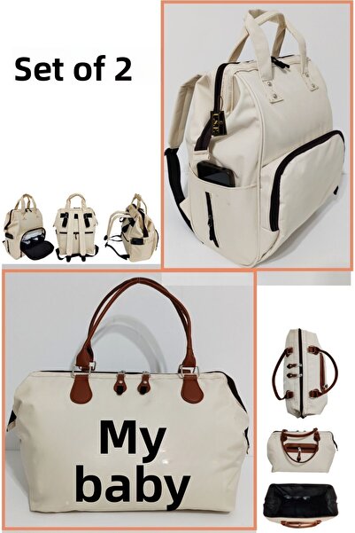 USF حقيبة العناية بالطفل بلون كريمي - حقيبة يد منظمة وظيفية للمستشفى