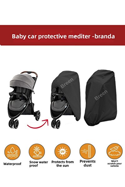 Breen Baby Stroller Tarpaulin Black Protective Cover Waterproof Protects from Dust