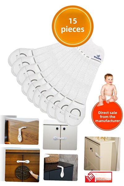 WAPPA 15 τεμάχια Παιδική κλειδαριά ντουλαπιών και συρταριών για μωρά Παιδική κλειδαριά πολλαπλών χρήσεων Εξαιρετική πρόσφυση