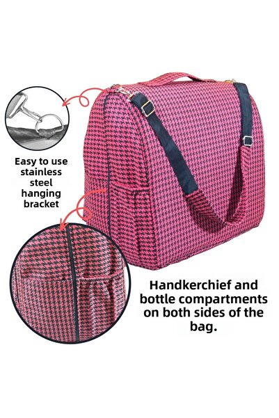 annebebektasarım Babynest with Bag, Baby Bag, Carrying Parent's Side Reflux Bed with Houndstooth Pattern