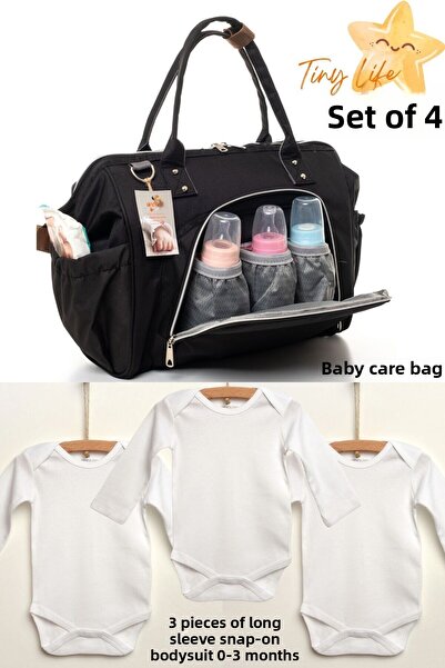 sahra bebek حقيبة أطفال TinyLife - مقاومة للماء، لون البقع، حجرة حرارية، 3 قط...