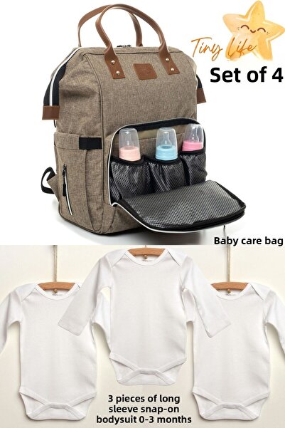 sahra bebek حقيبة أطفال TinyLife - مقاومة للماء، لون البقع، حجرة حرارية، 3 قط...