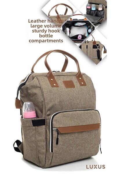 Sahra حقيبة ظهر للعناية بالأم والطفل مقاومة للبقع ومقاومة للماء مع حجرة حرارية