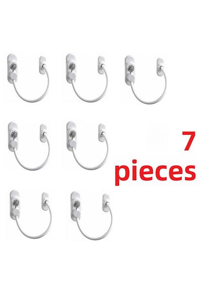 Viselia Window Lock Window Child Lock Protector and Lock 7 Pieces White Color
