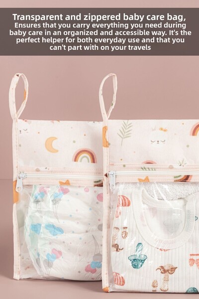 Meleni Baby 3-Piece Newborn Hospital Organizer Set with Clear Window and Zipper - Suitcase Luggage Organizer