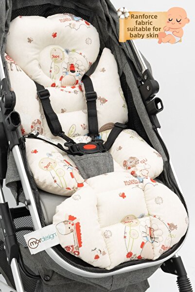 mordesign Baby Stroller Cushion, Waist Support, Double Sided, Animal Series,