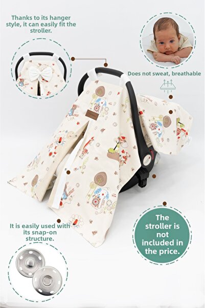 mordesign Orthopedic Stroller Cushion, Cover and Sheet Set of 3, Hanger Style, Animal Series