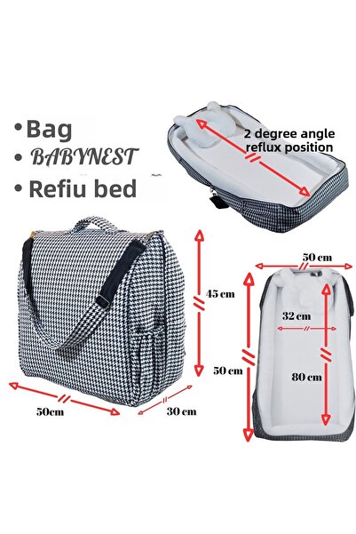 annebebektasarım سرير أطفال مع حقيبة، حقيبة أطفال، يمكن حملها على جانب الوالد...