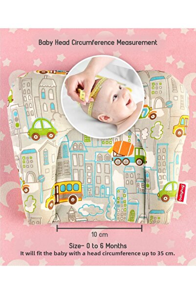 Babyhug U-Shaped Newborn Pillow, Stripe Print, Soft Neck Support, Multicolor, Travel-Friendly