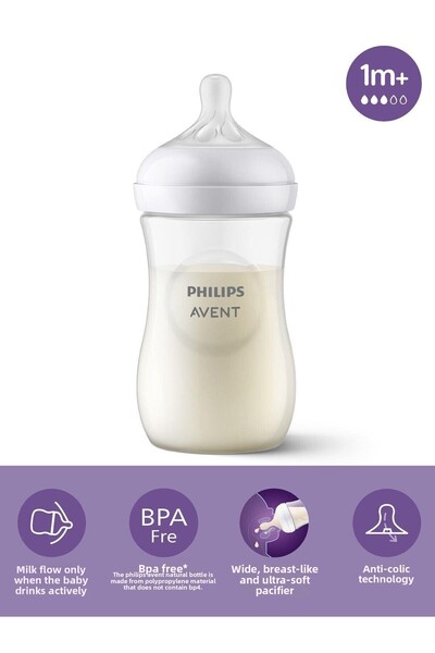 Philips Avent Natural Response - 1 Month+ 260 ml Pp Bottle, Response Pacifier Scy903/01