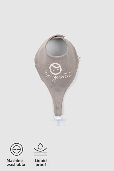 Little Gusto Liquid Proof Organic Cotton Apron with Pacifier Holder Vintage B...