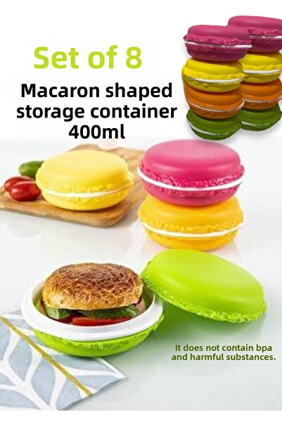 Bayev 8-Piece Macaron Lunch Box - Snack Bowl Fun Boxes with Lid for Kindergarten