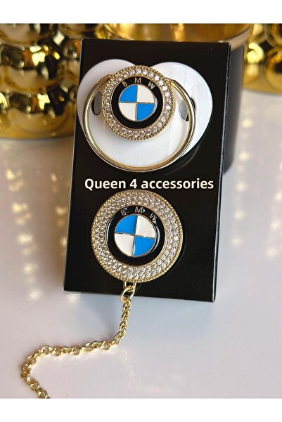 QUEEN AKSESUAR العلامة التجارية الفاخرة المستوردة بي ام دبليو شعار الأبيض صبي فتاة طفل كريستال حجر مصاصة سلسلة حزام هدية مجموعة