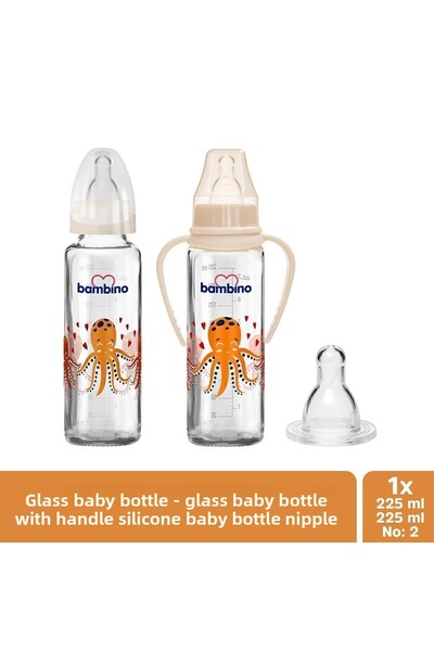 Bambino Large Glass Baby Bottle Set