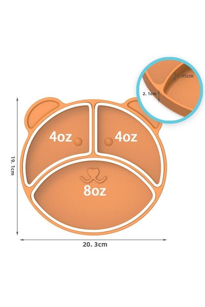 Baby Lock Vacuum Based Baby Silicone Food Plate - Vacuumed Silicone Plate - Blue
