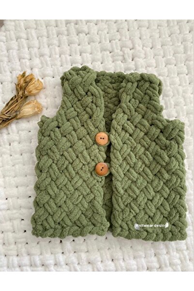 ÖRGÜCÜ DESİGN Unisex Puffy Knitted Baby Vest
