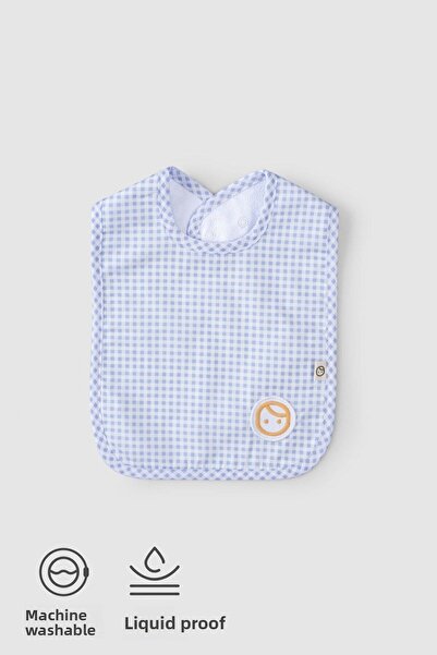Little Gusto Liquid Proof Organic Cotton Bib Picnic Blue Newborn