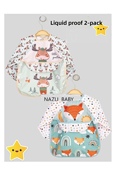 dubi baby Bebechi Wearable Liquid Proof Long Sleeve Food and Activity Bib wit...