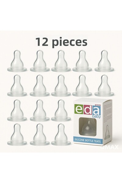 DERMASTUDİO رأس زجاجة رضاعة من السيليكون من إيدا *12 قطعة + هدية كريم ديرماست...