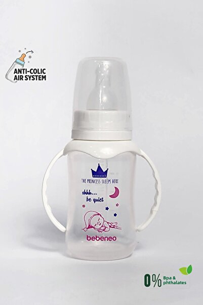 BEBENEO 150 ml Quality Pp Plastic Baby Feeding Bottle - White Handle, Anti-Co...