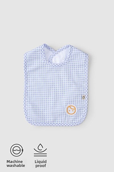 Little Gusto Liquid Proof Organic Cotton Baby Bib Picnic Blue Standard